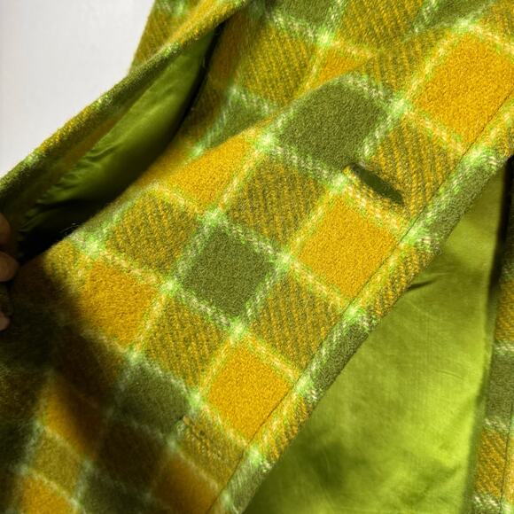 Vintage Merrywear Plaid Thick Wool Cape Coat Womens Button Down Made In Ireland - Picture 6 of 9